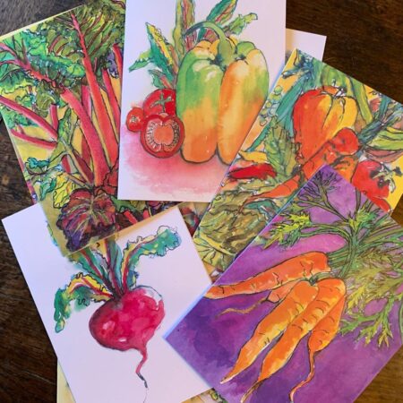 Vegetable greetings cards - Pack of 10