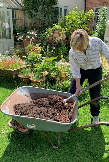 Mixing up compost