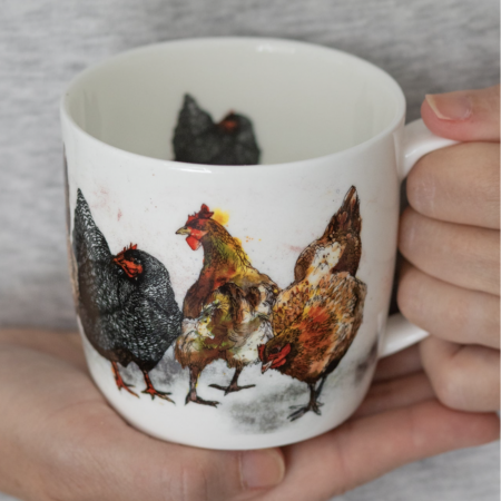 Bone china mug - hen design