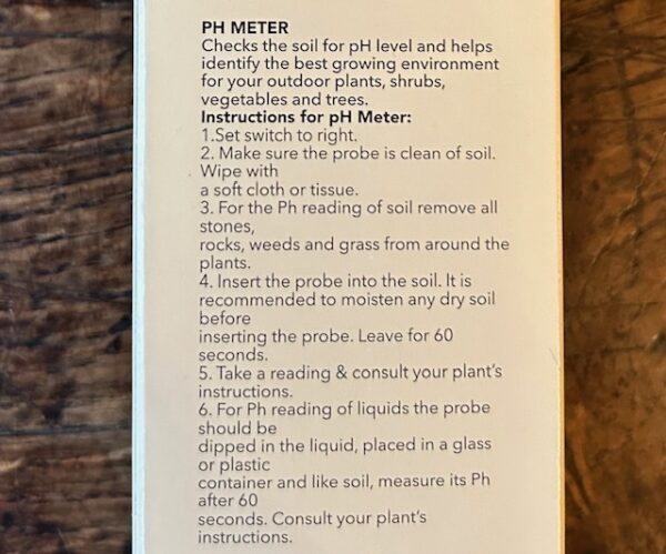 pH meter - pH instructions